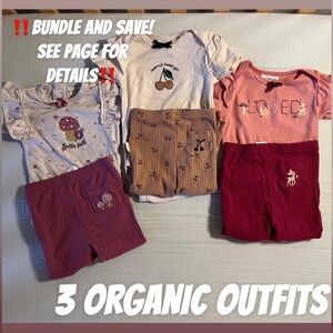 (3) Rabbit & Bear Organic Girls Outfits